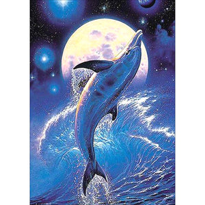 Sea Jumping Dolphin 30x40cm(canvas) full round drill diamond painting