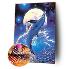 Load image into Gallery viewer, Sea Jumping Dolphin 30x40cm(canvas) full round drill diamond painting
