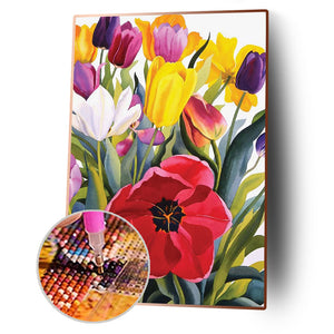 Vibrant Flower 30x40cm(canvas) full round drill diamond painting