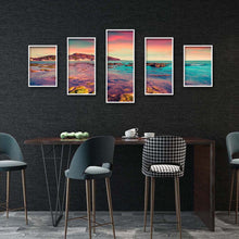 Load image into Gallery viewer, 5 Panels Mountains River 103x45cm(canvas) full round drill diamond painting
