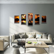 Load image into Gallery viewer, Elephant 5 Panels 103x45cm(canvas) full round drill diamond painting
