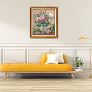 Bellflower vase 47x54cm(canvas) Printed canvas 14CT 2 Threads Cross stitch kits