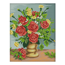 Load image into Gallery viewer, Rose 34x42cm(canvas) Printed canvas 14CT 2 Threads Cross stitch kits
