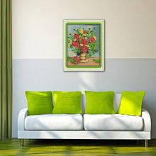 Load image into Gallery viewer, Rose 34x42cm(canvas) Printed canvas 14CT 2 Threads Cross stitch kits
