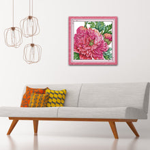 Load image into Gallery viewer, Peony 44x44cm(canvas) Printed canvas 14CT 2 Threads Cross stitch kits
