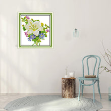 Load image into Gallery viewer, Flower 31x32cm(canvas) Printed canvas 14CT 2 Threads Cross stitch kits

