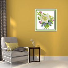Load image into Gallery viewer, Flower 31x32cm(canvas) Printed canvas 14CT 2 Threads Cross stitch kits
