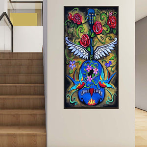 Flower Guitar 45x85cm(canvas) full round drill diamond painting
