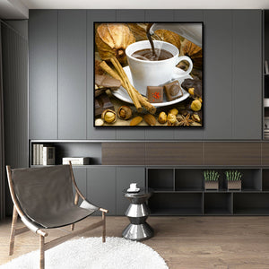 Pouring Coffee 30x30cm(canvas) full round drill diamond painting