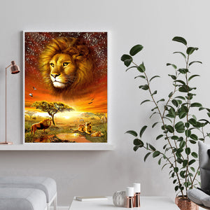 Lawn Lion 30x40cm(canvas) full round drill diamond painting