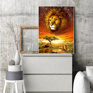 Lawn Lion 30x40cm(canvas) full round drill diamond painting