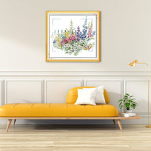 Load image into Gallery viewer, Flower 50x46cm(canvas) Printed canvas 14CT 2 Threads Cross stitch kits
