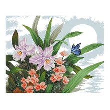 Load image into Gallery viewer, Flower 52x43cm(canvas) Printed canvas 14CT 2 Threads Cross stitch kits
