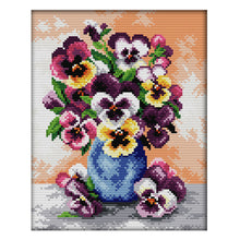 Load image into Gallery viewer, Flowers 29x22cm(canvas) Printed canvas 14CT 2 Threads Cross stitch kits
