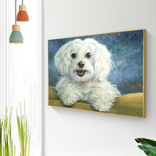 Load image into Gallery viewer, White Dog 40x30cm(canvas) full round drill diamond painting
