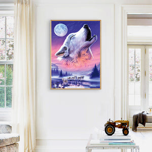 Wolf 30x40cm(canvas) full round drill diamond painting
