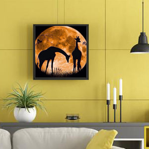Silhouette Giraffe 30x30cm(canvas) full round drill diamond painting