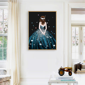View of Girl Back 30x40cm(canvas) beautiful special shaped  drill diamond painting