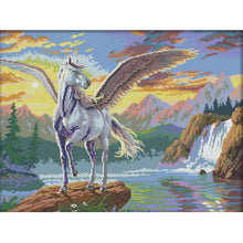 Load image into Gallery viewer, Flying Horse 54x43cm(canvas) Printed canvas 14CT 2 Threads Cross stitch kits

