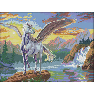 Flying Horse 54x43cm(canvas) Printed canvas 14CT 2 Threads Cross stitch kits