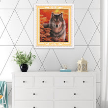 Load image into Gallery viewer, Wolf Fall 44x49cm(canvas) Printed canvas 14CT 2 Threads Cross stitch kits
