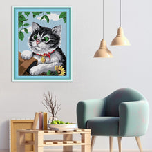 Load image into Gallery viewer, Cat 37x47cm(canvas) Printed canvas 14CT 2 Threads Cross stitch kits
