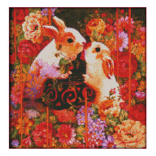 Load image into Gallery viewer, Rabbit 36x37cm(canvas) Printed canvas 14CT 2 Threads Cross stitch kits
