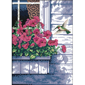 Hummer 14CT Stamped Cross Stitch Kit 21x30cm(canvas)