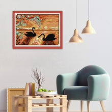 Load image into Gallery viewer, Swan Lake 36x27cm(canvas) Printed canvas 14CT 2 Threads Cross stitch kits
