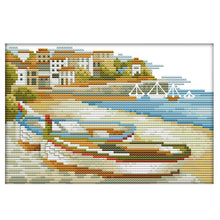 Load image into Gallery viewer, Landscape 22x16cm(canvas) Printed canvas 14CT 2 Threads Cross stitch kits
