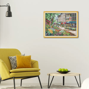 Landscape 57x44cm(canvas) Printed canvas 14CT 2 Threads Cross stitch kits