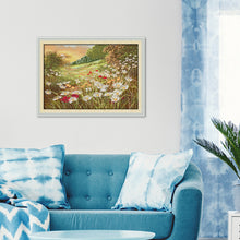 Load image into Gallery viewer, F680 Hill Flower 2 56x41cm(canvas) Printed canvas 14CT 2 Threads Cross stitch kits

