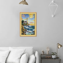 Load image into Gallery viewer, Lighthouse Sea 65x44cm(canvas) Printed canvas 14CT 2 Threads Cross stitch kits
