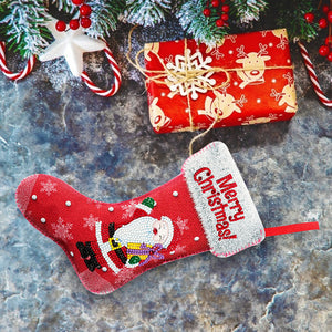 Christmas Stockings DIY Diamond Painting Mosaic Crafts Apple Candy Gift Bag