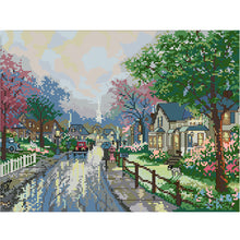 Load image into Gallery viewer, Scenery 38x31cm(canvas) Printed canvas 14CT 2 Threads Cross stitch kits
