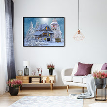 Load image into Gallery viewer, Giant Snowman Next House 40x30cm(canvas) full round drill diamond painting
