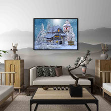 Load image into Gallery viewer, Giant Snowman Next House 40x30cm(canvas) full round drill diamond painting
