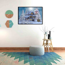 Load image into Gallery viewer, Giant Snowman Next House 40x30cm(canvas) full round drill diamond painting
