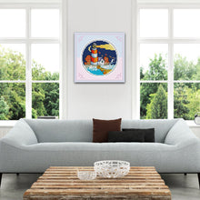 Load image into Gallery viewer, FA081 Seaside Autumn 16x16cm(canvas) Printed canvas 14CT 2 Threads Cross stitch kits
