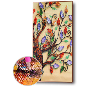 Leaves 45x85cm(canvas) beautiful special shaped drill diamond painting