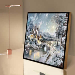 Snow House 30x30cm(canvas) full round drill diamond painting