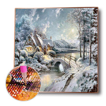 Load image into Gallery viewer, Snow House 30x30cm(canvas) full round drill diamond painting

