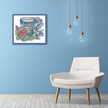 Load image into Gallery viewer, Picture Teacup 26x21cm(canvas) Printed canvas 14CT 2 Threads Cross stitch kits
