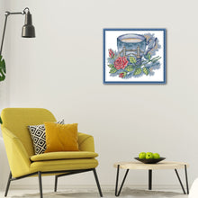 Load image into Gallery viewer, Picture Teacup 26x21cm(canvas) Printed canvas 14CT 2 Threads Cross stitch kits
