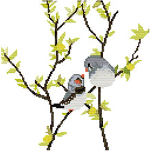 Load image into Gallery viewer, DA006 Tree Bird 31x31cm(canvas) Printed canvas 14CT 2 Threads Cross stitch kits
