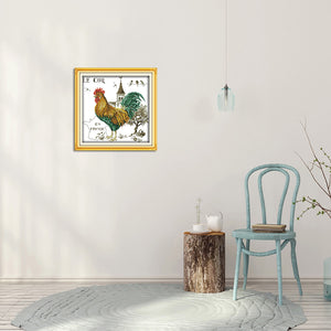 Picture Big Rooster 28x28cm(canvas) Printed canvas 14CT 2 Threads Cross stitch kits