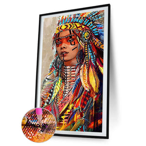 Aboriginal Women 45x85cm(canvas) full round drill diamond painting