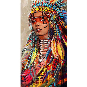 Aboriginal Women 45x85cm(canvas) full round drill diamond painting