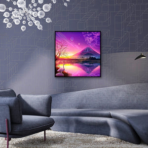 Purple Snow Mountain 30x30cm(canvas) full round drill diamond painting