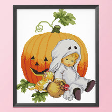 Load image into Gallery viewer, Cartoon Halloween Pumpkin C265 33*36cm(canvas) 14CT 2 Threads Cross Stitch kit
